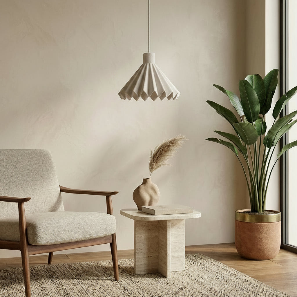 Zanshi Lámpara de Techo — iluminada en un salón
