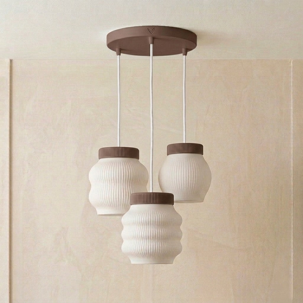 Tengai Trio Lámpara de Techo de Valma Home, fabricada en España