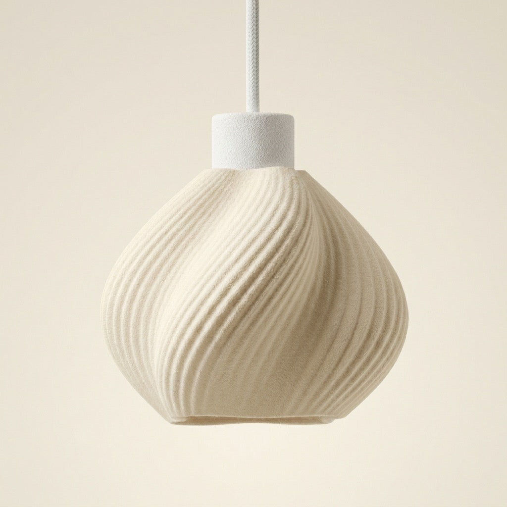 Hidamari lámpara de techo - detalle del acabado eco con impresión 3D