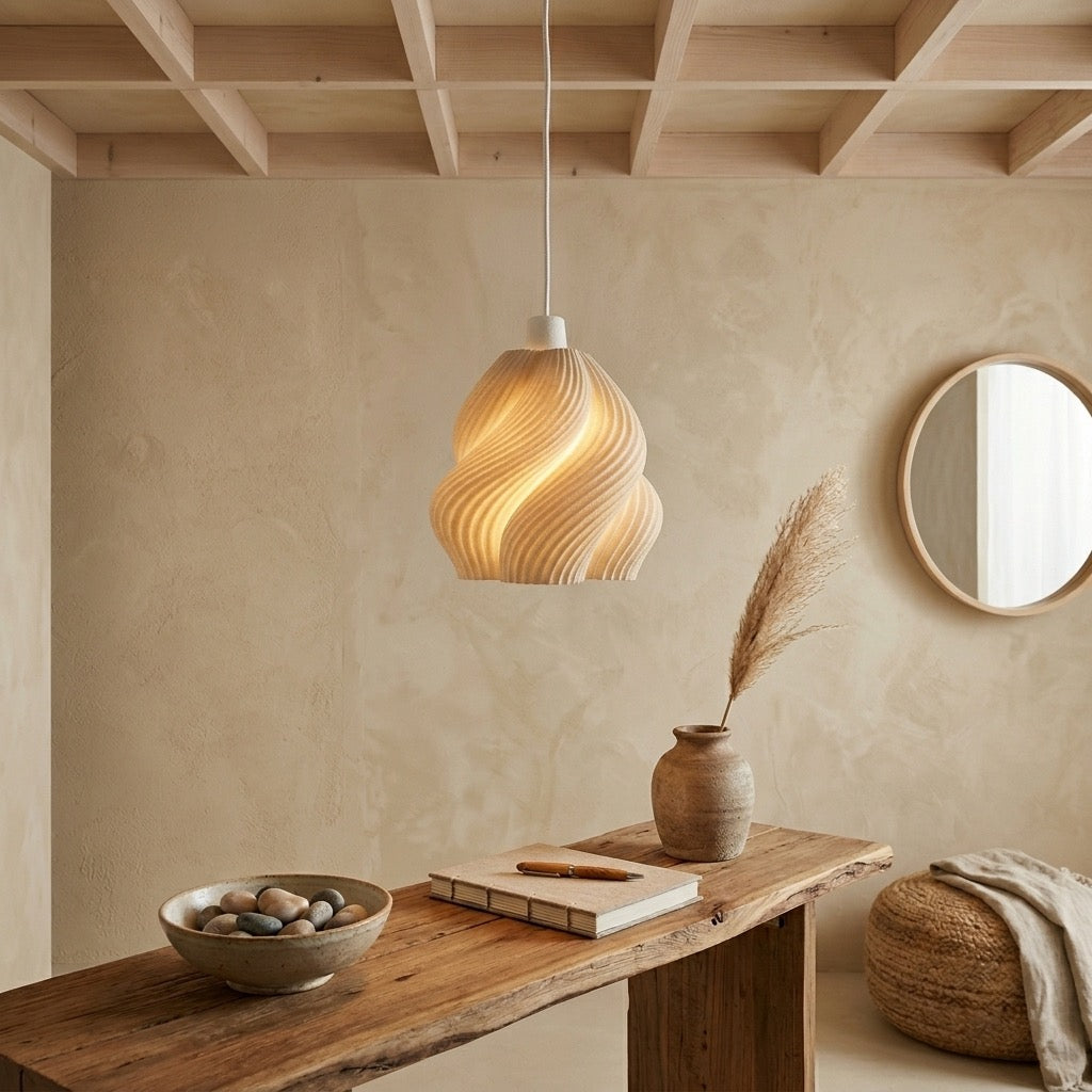 Lámpara de Techo Mangetsu — iluminada en un salón