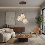 Shin Trio Lámpara de Techo — iluminada en un salón