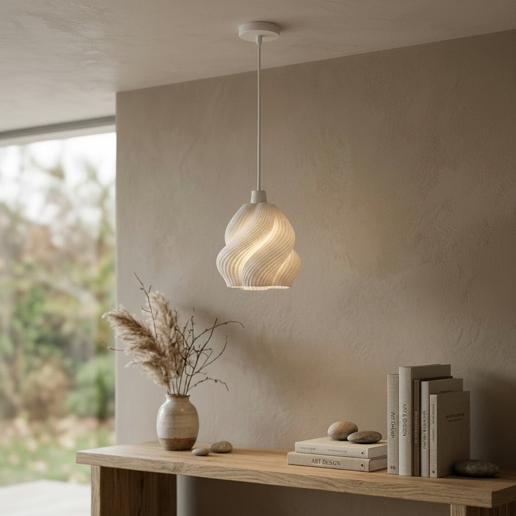Lámpara de Techo Mangetsu — iluminada en un salón