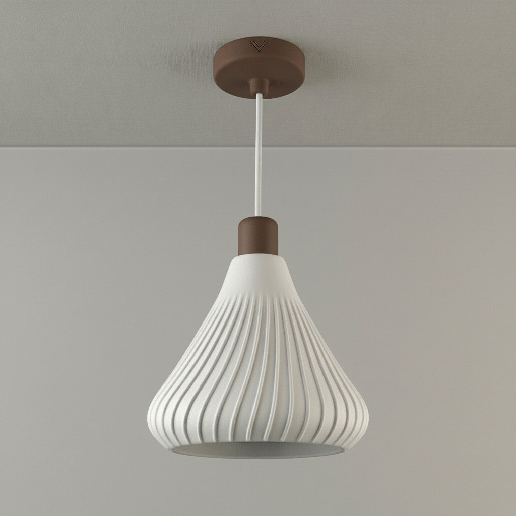 Lámpara de Techo Kōrin — iluminada en un salón