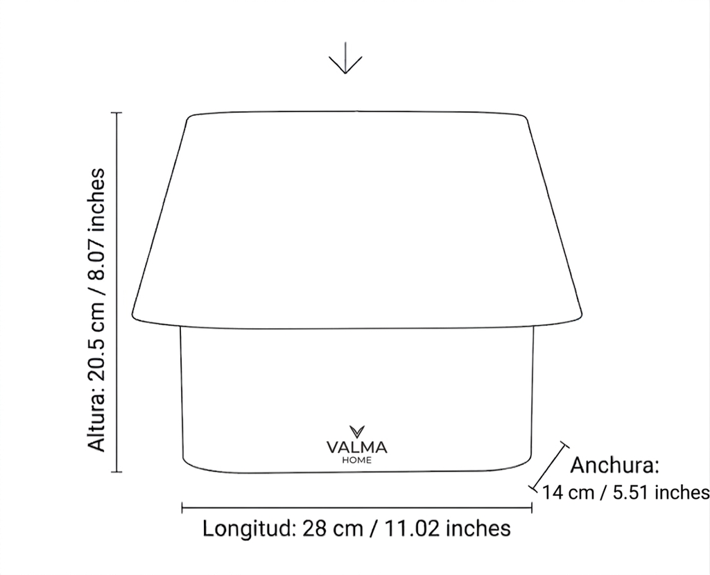 Lámpara de Mesa Hikari — medidas y dimensiones