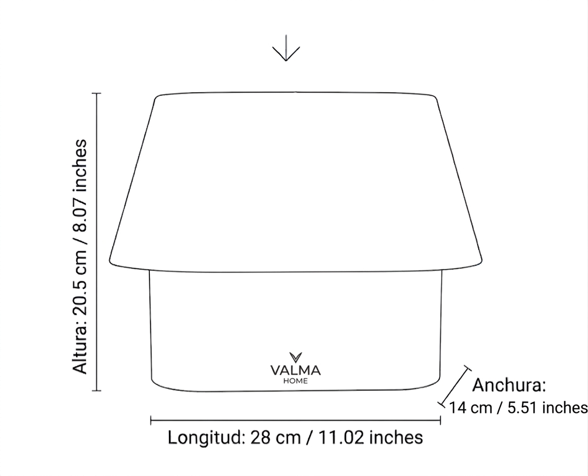 Lámpara de Mesa Hikari — medidas y dimensiones