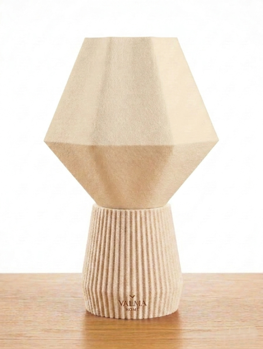 Lámpara de Mesa Oboro — encendida con luz cálida